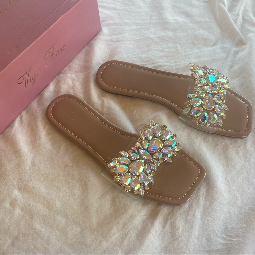 Crystal embellished sandals